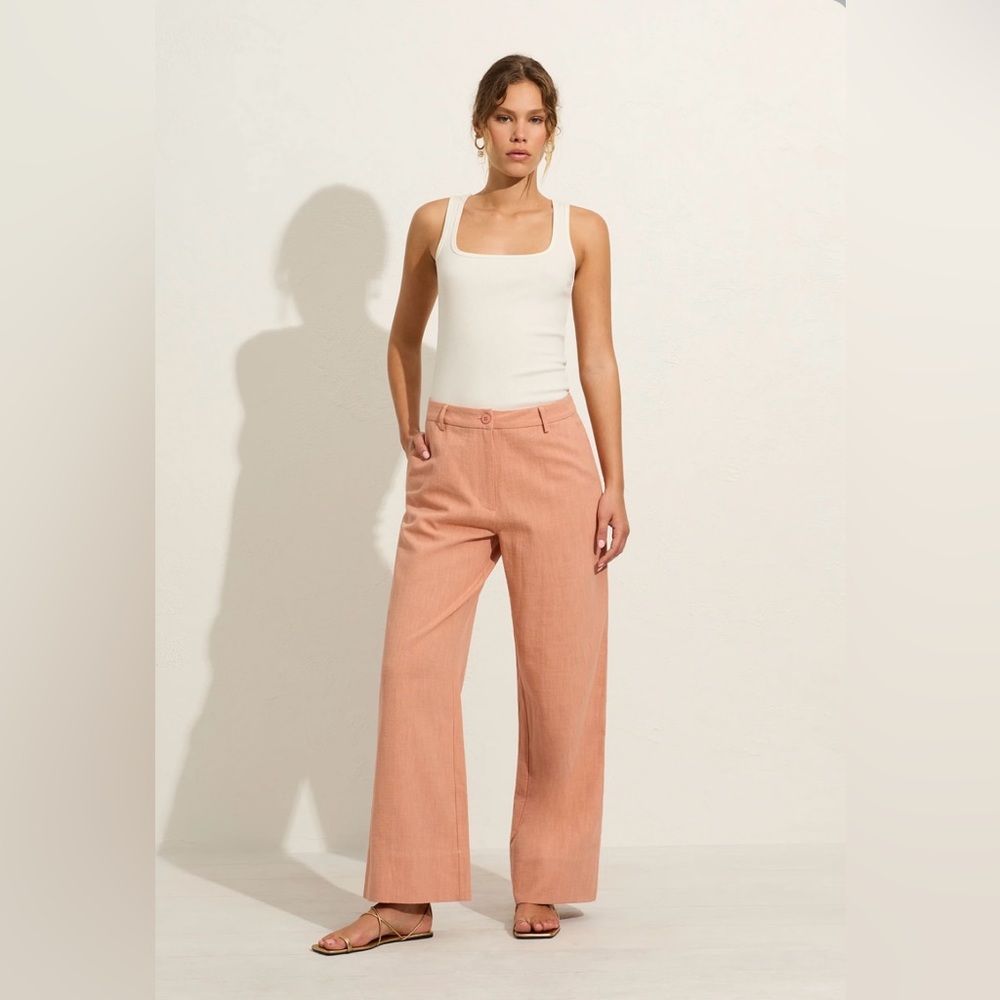 Auguste Sebastian Pant wide leg peach womens pants size 6. Designer and‎ trendy.
